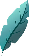 Poster - Vector leaf is floating on transparent background with vein branches in teal turquoise gradient