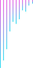 Poster - Abstract gradient bars are dripping in flat design on transparent background, resembling neon tubes
