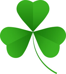 Poster - Flat design showing green shamrock icon with gradient shading, transparent background, copy space