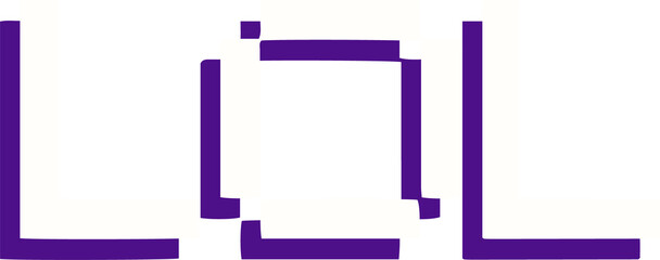 Poster - L-shaped blocks are forming pattern in flat design, purple and white on transparent background