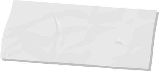 Poster - Crumpled white paper is floating on transparent flat vector background with creases and shadows
