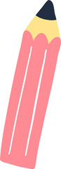 Poster - Flat design pencil tilting on transparent background, showing pink barrel, yellow wood, dark tip