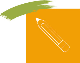 Poster - Flat vector is showing two blocks with olive brushstroke pencil outline on transparent background