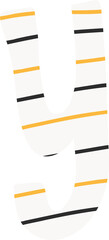 Poster - Stylized letter y is being shown with diagonal yellow and black stripes on transparent layer