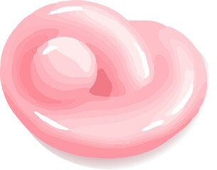Poster - Stylized pink swirl vector is showing on transparent background, with glossy highlights, copy space