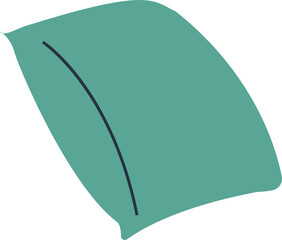 Poster - Stylized botanical leaf is showing central vein in flat design on transparent background