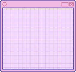Poster - Empty square grid is being shown in pink computer window, showing icons, transparent background