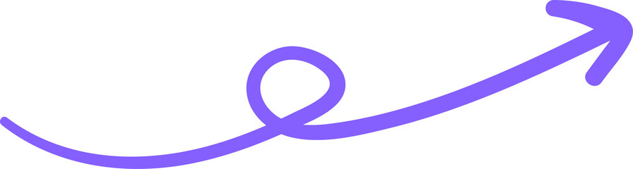 Poster - Stylized purple-blue curved arrow graphic is looping on transparent background, highlighting curve