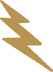 Poster - Stylized gold lightning bolt icon is being shown in flat design with transparent background
