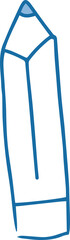Poster - Stylized pencil icon is floating on transparent background in minimalist blue outline flat design