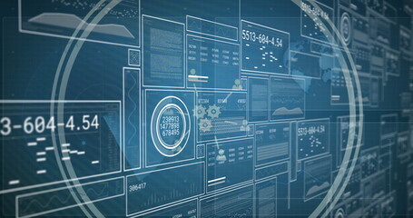 Poster - Dashboard displaying panels with graphs and data readouts, reticles and maps on control panel