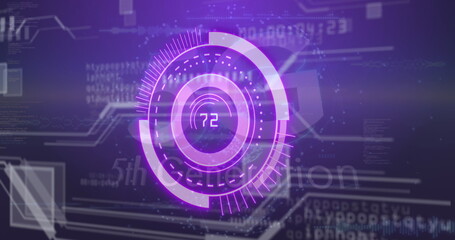 Poster - Displaying futuristic HUD glowing purple in interface with 5th Generation and numeric readout 72