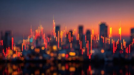 Poster - Abstract Glowing Forex Data Scene with Translucent Elements