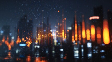 Poster - Abstract Glowing Visualization of Floating Forex Chart Data at Night