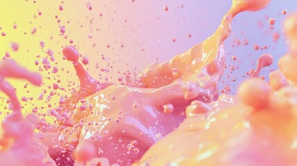 Aufkleber - Aesthetic splashing paint with pastel hues creates dynamic motion and visual appeal