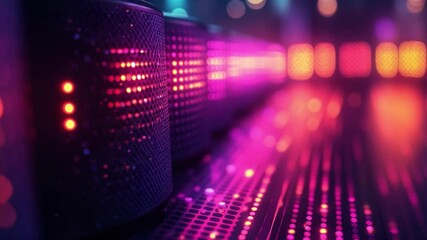 Aufkleber - Data Center Abstraction: An abstract view of a data center with vibrant orange and magenta hues, hinting at robust processing power and seamless data stream operations