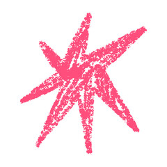 Wall Mural - pink abstract brush shapes with doodle stars, flowers, and geometric elements. fun and modern hand-d