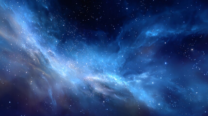 Wall Mural - Celestial Nebula Cosmic Cloudscape Stunning Blue Space Background