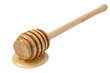 © Isolix - Wooden honey dipper with dripping golden liquid food photography prop isolated on transparent background