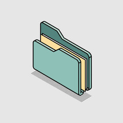 Aufkleber - Folder icon vector illustration, Documents directory sign symbol, File folder icon