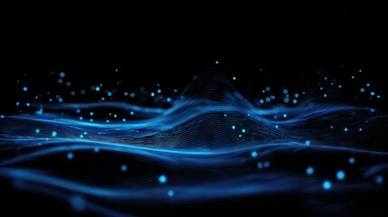 Poster - Abstract Data Ripple Effect with Blue Glow and Glowing Edges