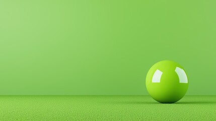 Poster - Bright Green Sphere on Vibrant Green Surface with Smooth Texture and Minimalist Aesthetic for Modern Designs