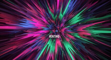 Poster - Vibrant Chaos: A Vent - Symbolizing release, energy, emotion, freedom, and transformation through vibrant, chaotic art