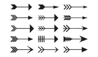Poster - Collection of hand drawn black arrows
