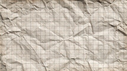 Poster - Crumpled Old Graph Paper Texture for Creative Backgrounds