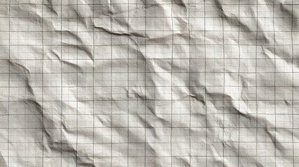 Poster - Aged Textured Backdrop of Crumpled Graph Paper with Random Marks