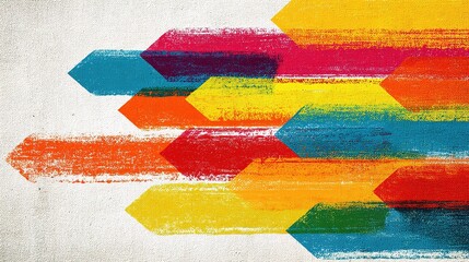 Poster - Bright Hand-Painted Vector Illustration of Colorful Bars