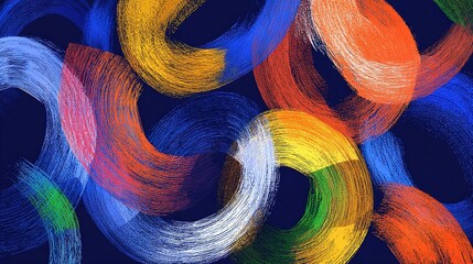 Poster - Colorful Overlapping Circular Strokes in Dynamic Abstract Design