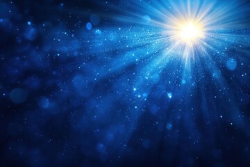 Poster - Dynamic blue energy waves form an abstract pattern in a dark setting, capturing the essence of movement and light during night hours