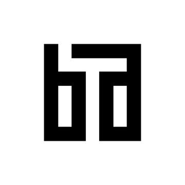 Letter BA simple square monogram logo