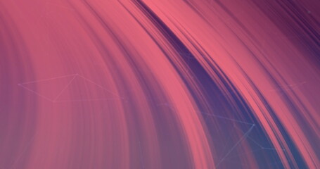 Poster - Flowing curved streaks blending pink purple orange hues in gradient polygon outlines intersecting