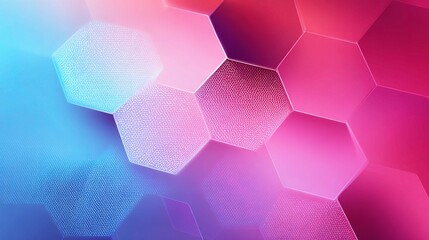 Poster - Colorful Dynamic Abstract Gradient Background in Trendy Hexagon Design