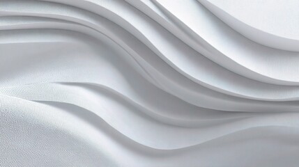 Poster - Light Grey Wave Pattern on White Canvas for Creative Design Use