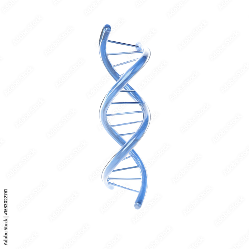 Blue DNA Double Helix Model on Transparent Background Stock Photo ...