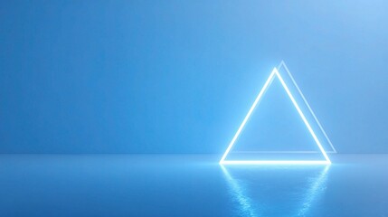 Poster - Minimalist Electric Blue Triangle Animation on Azure Background