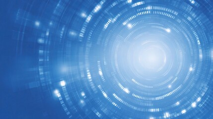 Poster - Abstract Blue Tech Background with Circular Data Elements