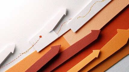 Poster - Layered Paper Cutout Aesthetic with Thin Line Arrows and Texture