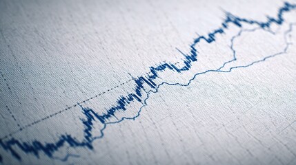 Poster - Minimalist Blue Financial Chart on White Subtle Backdrop