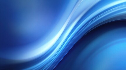 Poster - Smooth Blue Abstract Background with Curved Design Elements