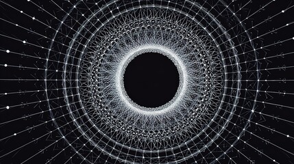Poster - Radial Lattice Graphic Design with Concentric Mesh Pattern