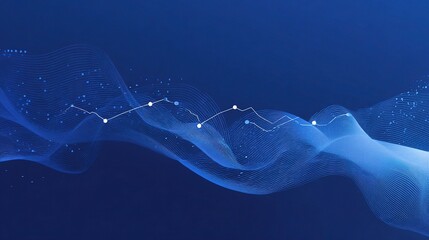 Poster - Abstract Blue Wave Texture Background with Simple White Elements