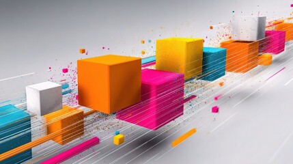 Fototapete - Dynamic Abstract Representation of Distributed Technology Concepts