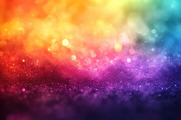 Poster - Colorful cosmic dust and galactic particles create a captivating backdrop with vibrant hues of yellow, orange, red, purple, and blue in a spectacular starry night display over Earth