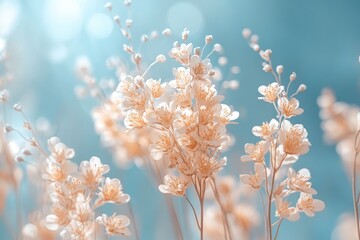 Poster - Soft teal leaves with subtle textures illuminated by natural light in a serene environment