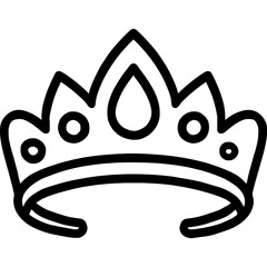 Poster - bridal tiara outline icon with jeweled details