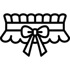 Poster - wedding garter icon in bold black line style